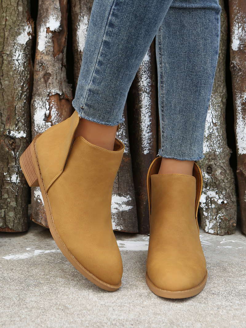 Women's shoes autumn and winter new large size suede Martin boots women's thick heel solid color women's short boots in stock one drop_voghion.com