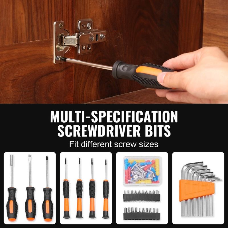 Tool Kit 132 Piece General Household Hand Tool Set Home Repairing Tool Kit With Portable Tool Storage Case HighQuality Steel F_voghion.com