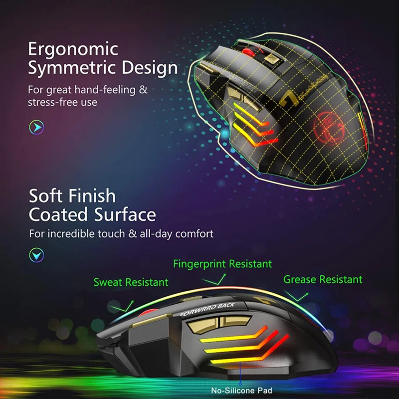 Rechargeable Wireless Bluetooth Gamer Gaming Mouse Computer Ergonomic Mause With Backlight RGB Silent Mice For_voghion.com