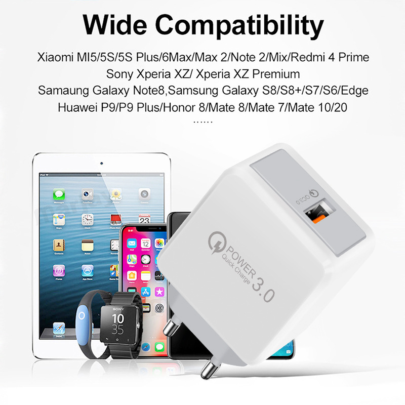 QC3.0 ātrais lādētājs 5V3A Lielbritānijas standarta mobilā tālruņa uzlādes galviņa 18W lieljaudas ceļojumu adapteris_voghion.com