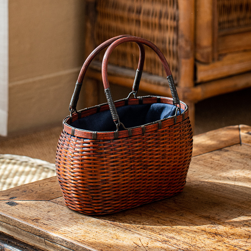 ➻Set da tè in bambù intrecciato fatto a mano, borsa portaoggetti da donna, per abbigliamento zen cinese_voghion.com