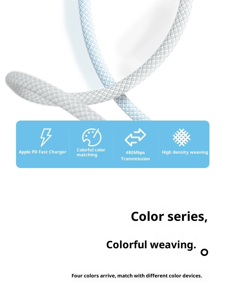 Cavo di ricarica per iPhone 12 Pro, compatibile con Digitex, 20 W, dati PD veloci, intrecciato, 13 flash charge, XS, XR_voghion.com