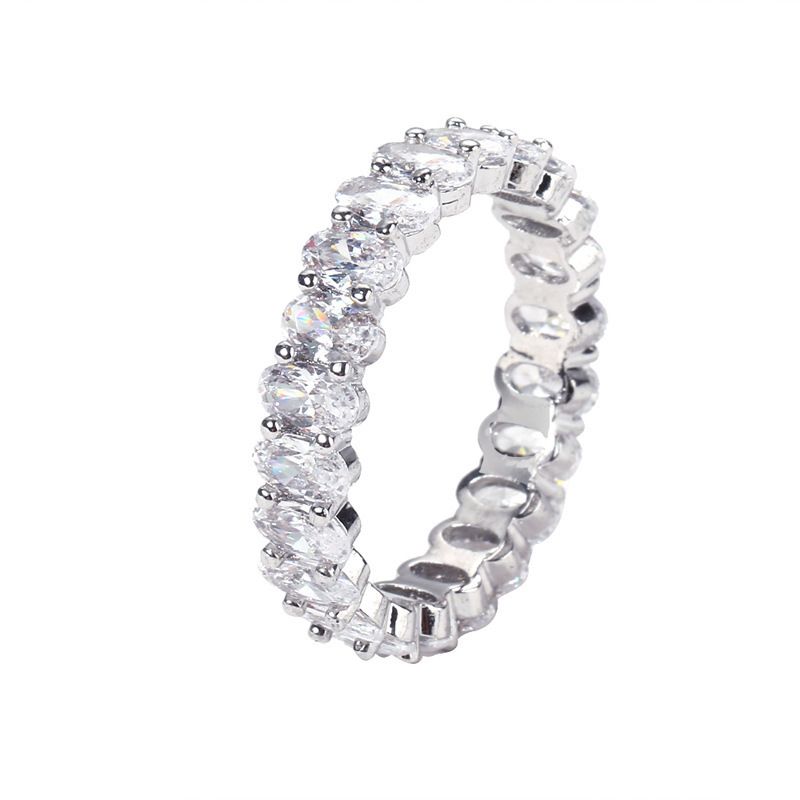 High-Quality Copper Inlaid Full Diamond Silver-Plated Zircon For Women Bride Bridesmaid Wedding Ring Engagement Band_voghion.com