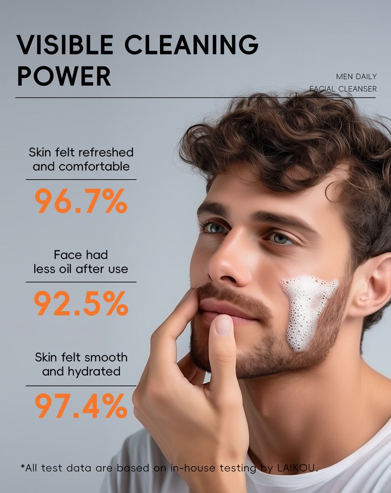 Nuevo Limpiador Facial para Hombre 50g Limpiador Facial Refrescante Limpia e Hidrata el Rostro_voghion.com