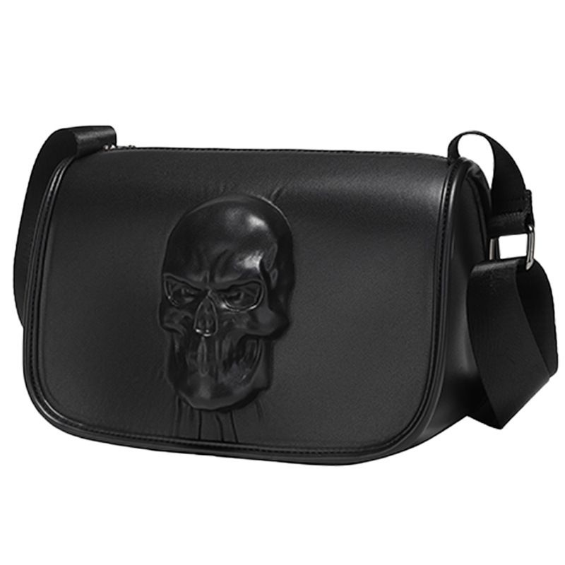 Designer Crossbody Men, Personalized Skull Design, Large Capacity Shopping Fashionable Small Square Bag, Versatile Crossbody Bag For Men And Women._voghion.com