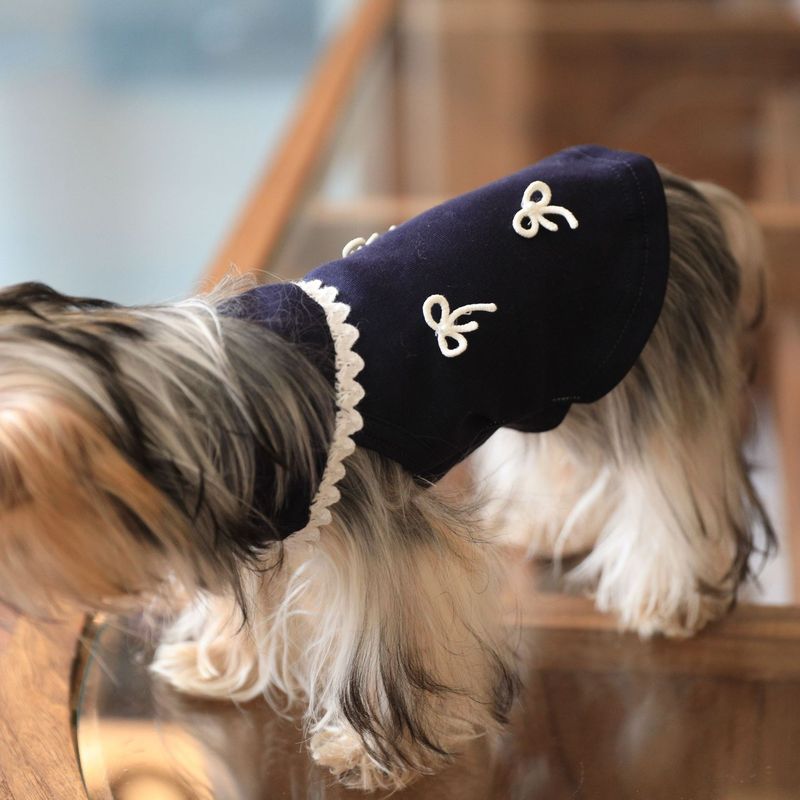 Cotton Soft Solid Color Base Bowknot T-Shirt For Cats And Dogs Bichon Frise Yorkshire Terrier Pet Clothing_voghion.com