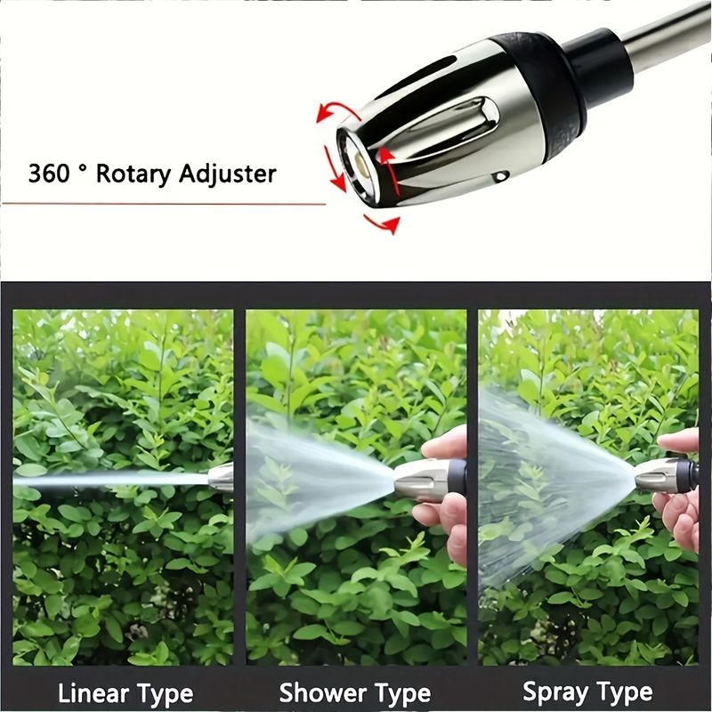 A Retractable Garden Hose Set With A High-pressure Water Gun Nozzle And US Standard 3/4-inch Connectors, Perfect For Outdoor Watering And Gardening._voghion.com