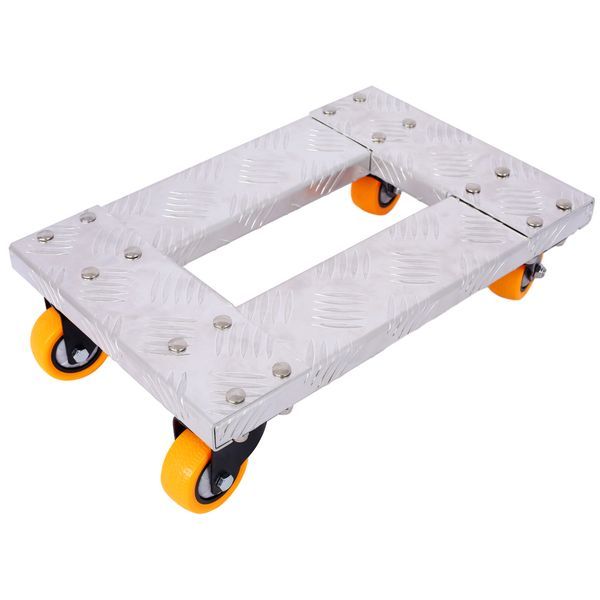 Movers Dolly Heavy Duty Furniture Dolly Trolley Cart 18''x12'' Aluminum Frame With 3'' TPU Professional Casters With Brake Option_voghion.com