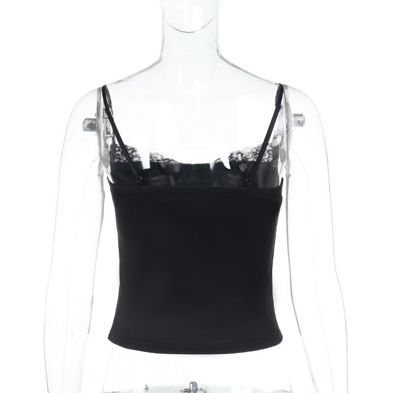Bretelle in pizzo tinta unita con cuciture, aderenti, per ragazze calde, estive, da donna_voghion.com