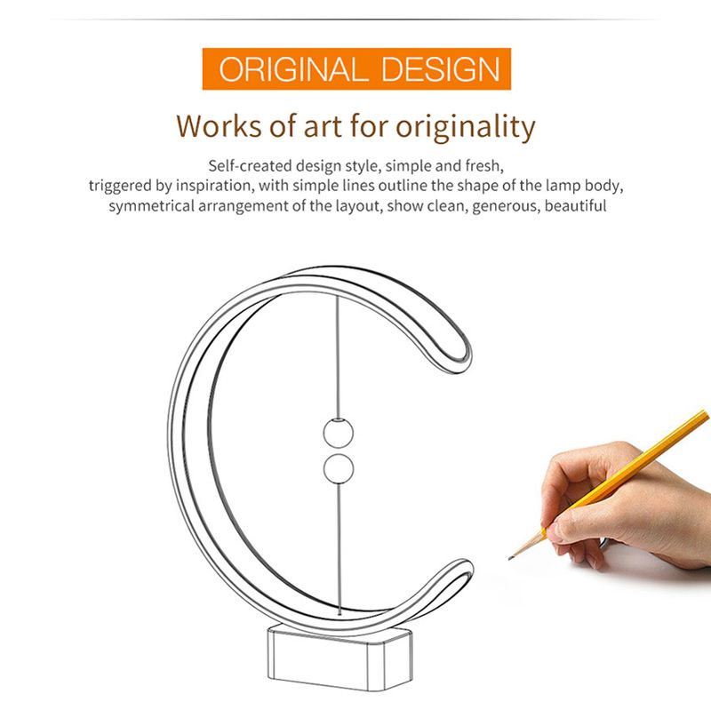 USB-Tischlampe, magnetische Aufhängung, Balance-Dekoration, Kunst, LED-Licht, innovativ, Nachttischlampe, Schreibtischlampe, magische Tischlampe_voghion.com