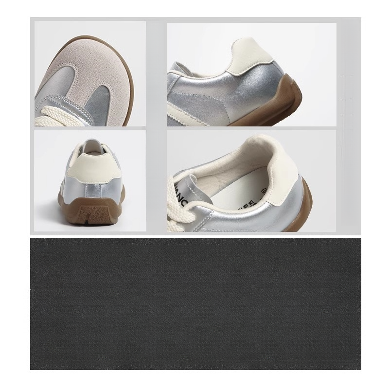 Universal Matte Leather Women's Trainers 2025 New Spring Autumn Soft Sole Flat Lace Up Shoes_voghion.com