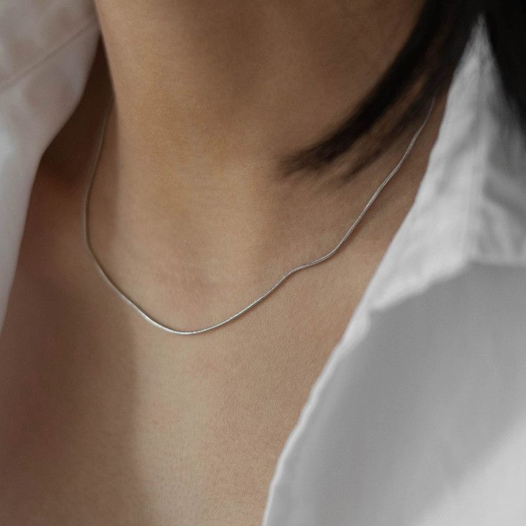 Titanium Steel Non-Fading Snake Bone Niche Necklace For Women Light Luxury Choker High-End Clavicle Chain Ins Cold Style_voghion.com