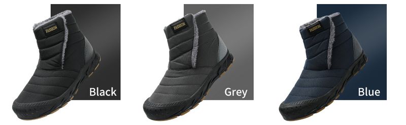 Winter Warm Round Toe Winter Men's Flat Heel Casual Black Cotton Shoes Winter Warm Non Slip Large Cotton Shoes_voghion.com