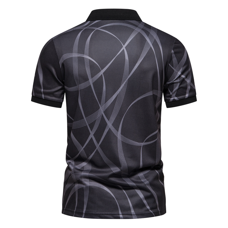Nuova polo casual estiva con maglietta a maniche corte da uomo con stampa a righe_voghion.com
