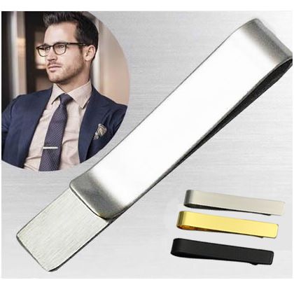 Fermacravatta in acciaio inossidabile inciso stile semplice per uomo_voghion.com