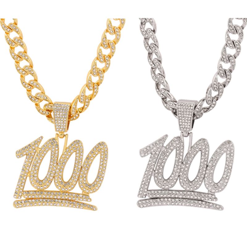 Collana con ciondolo a forma di numero e lettera, stile nuovo, accessori alla moda per uomo Hip-Hop_voghion.com