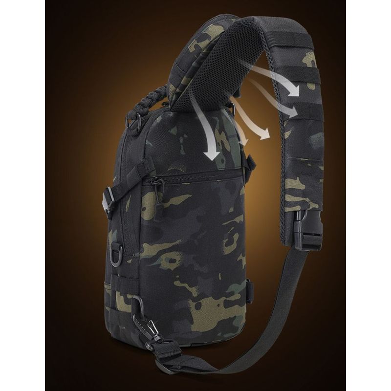 Bolsa de pecho táctica multifuncional para exteriores, mochila individual para hombre con diseño de camuflaje cruzado en diagonal, para deportes, viajes y senderismo._voghion.com