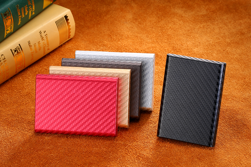 Bycobecy Custom Carbon Fiber Card Holder Metal Plastic NFC Wallet Passport Holder Document Organizer RFID Slim Wallets_voghion.com