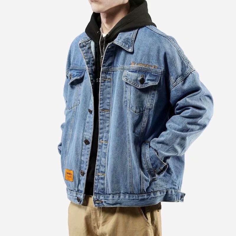Men's Clothing Denim Trendy Style Fashion Street Style Handsome Loose Denim Jacket Clothes_voghion.com