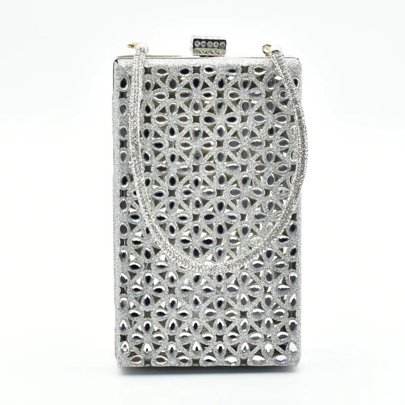 Women's pointy perforated drill heels with bag set banquet shoes bag_voghion.com
