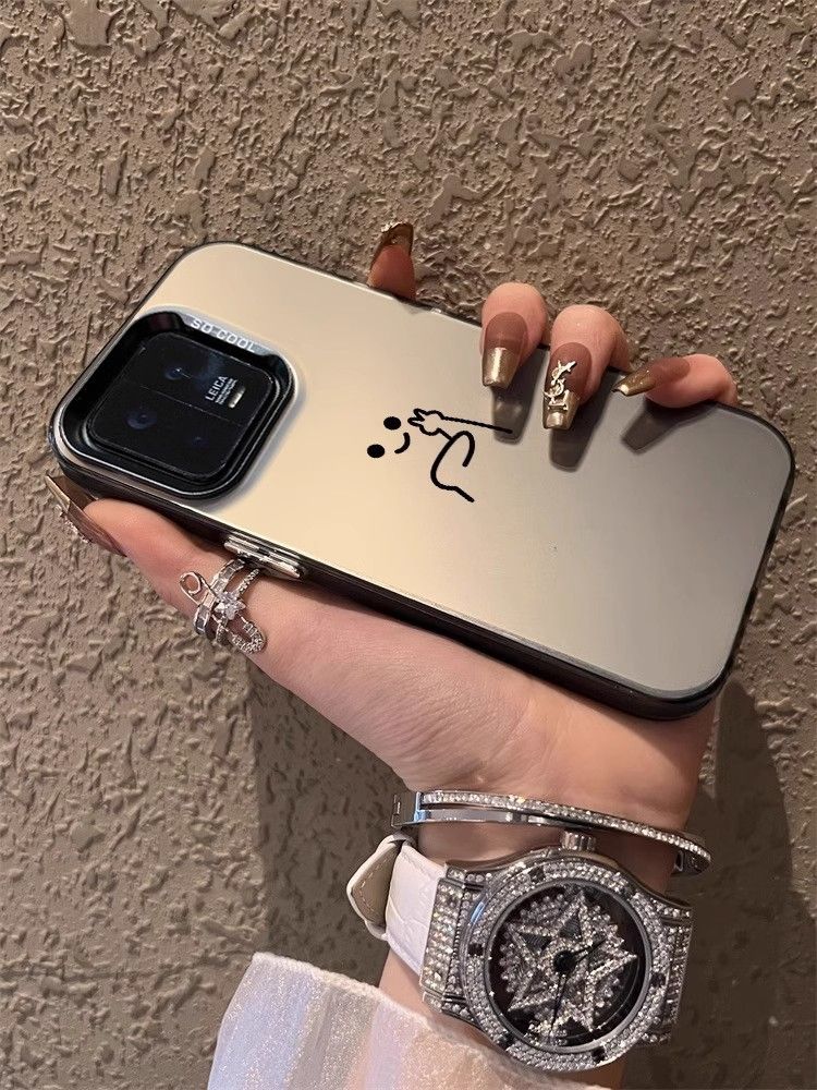 Custodia rigida antiurto alla moda compatibile con Xiaomi 14 Pro, argento, per telefono, 13, Note 12, opaca, nicchia_voghion.com