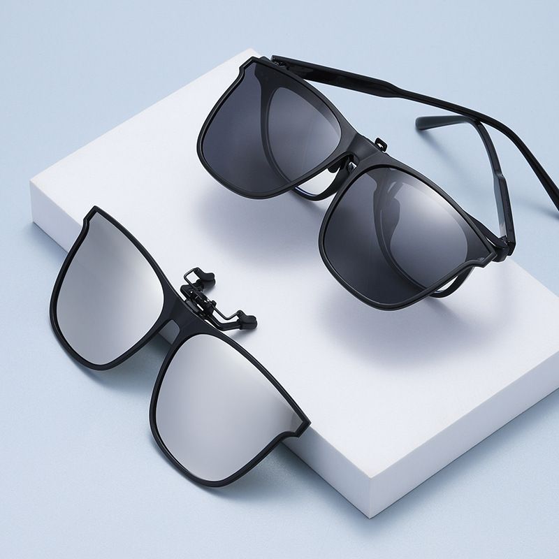 New TR frame fashionable polarized sunglasses, large frame, men's and women's myopia clip style sunglasses_voghion.com