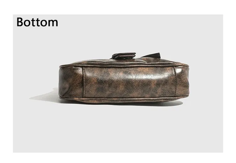 Retro Gürtel Design PU Leder Schulter Ba für Frauen 2024 Y2K Kleine Vintage Weibliche Unterarm Umhängetasche Mode_voghion.com