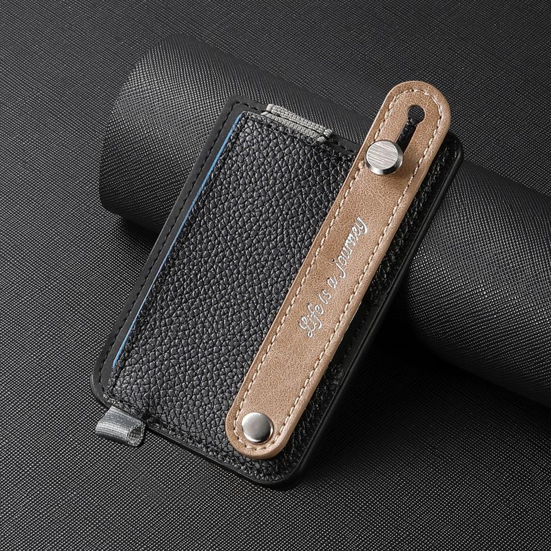 TechGlobe Back Sticker Magasfe Phone Case Wrist Strap Storage Strong Magnetic Card Holder_voghion.com
