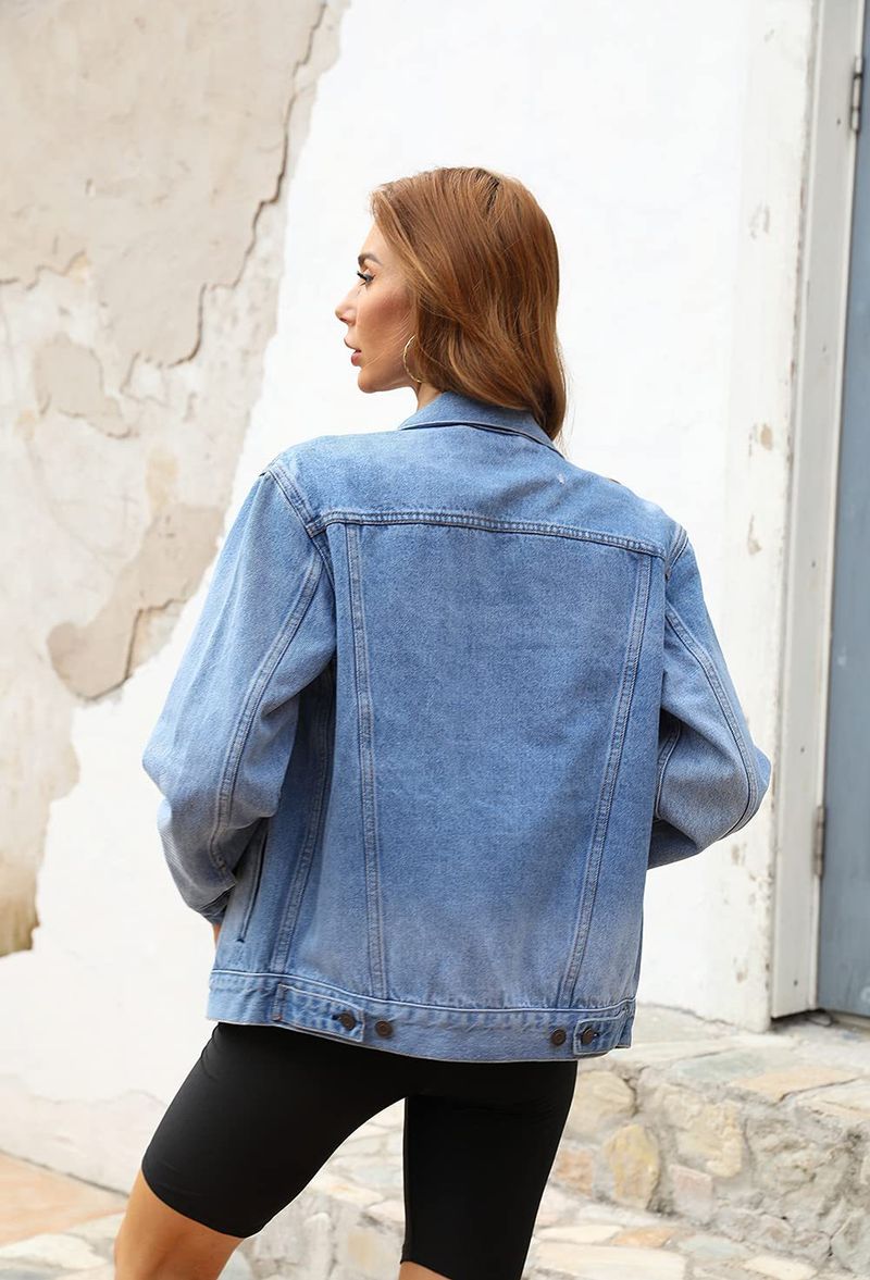 Trendy Washed Denim Jacket For Women - Slim Fit Stretchable Comfortable Casual Coat With Vintage Distressed Look_voghion.com