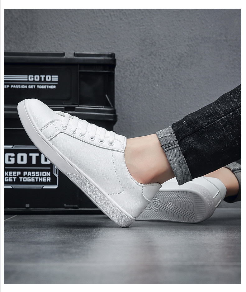 Herren Four Seasons Freizeitschuhe Weiße Schuhe Leder Einfache Mode Freizeitschuhe Außenhandel Grenzüberschreitende Herrenschuhe Atmungsaktive Schuhe_voghion.com