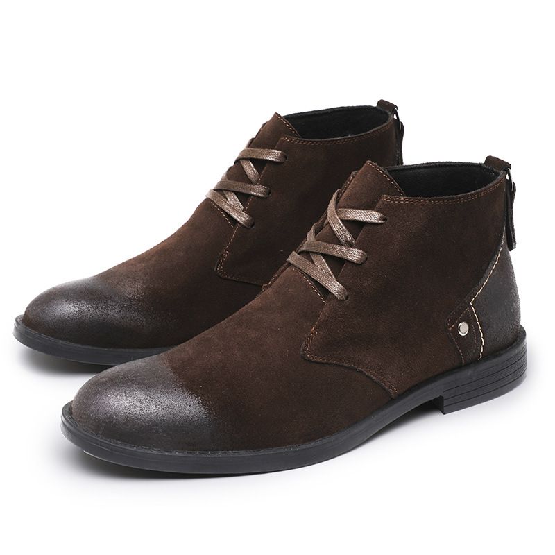 Botas Martin de piel de vaca estilo británico, cortas, de estilo cálido europeo, para hombre, transpirables y cómodas._voghion.com