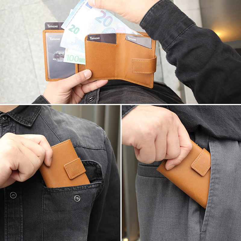 Kreditkaart Case Mini Portemonnaie mat Zip Mënz Portemonnaie Männer RFID Schutz Echt Lieder Kaart Portemonnaie Kleng Aluminium Kaart_voghion.com