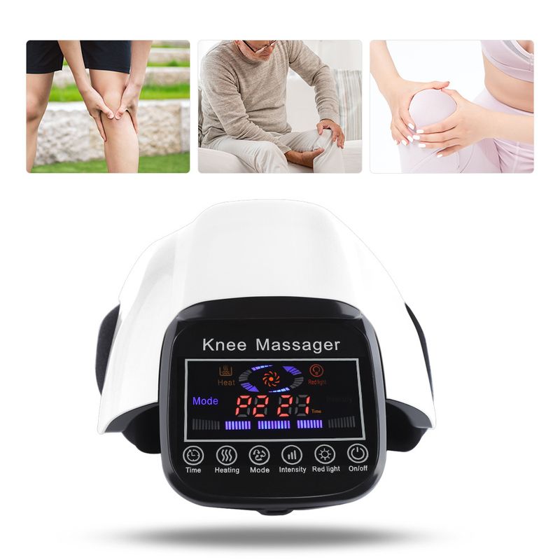 Knéimassager mat véier Geschwindegkeeten, Timing, Infrarout-Elektroheizung, Knéischoner, Drockmassage, Ellbogeknéischoner_voghion.com