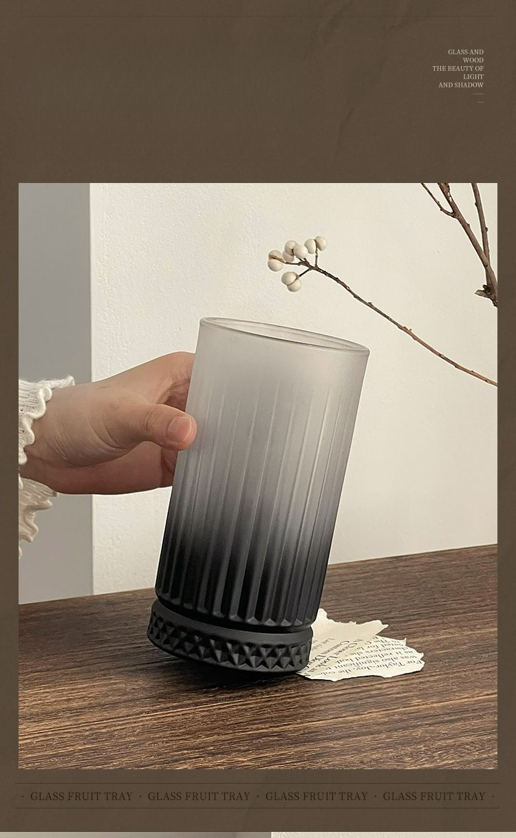 Tazza da caffè con design di nicchia, in vetro nero satinato sfumato, di alta qualità, per uso domestico femminile_voghion.com