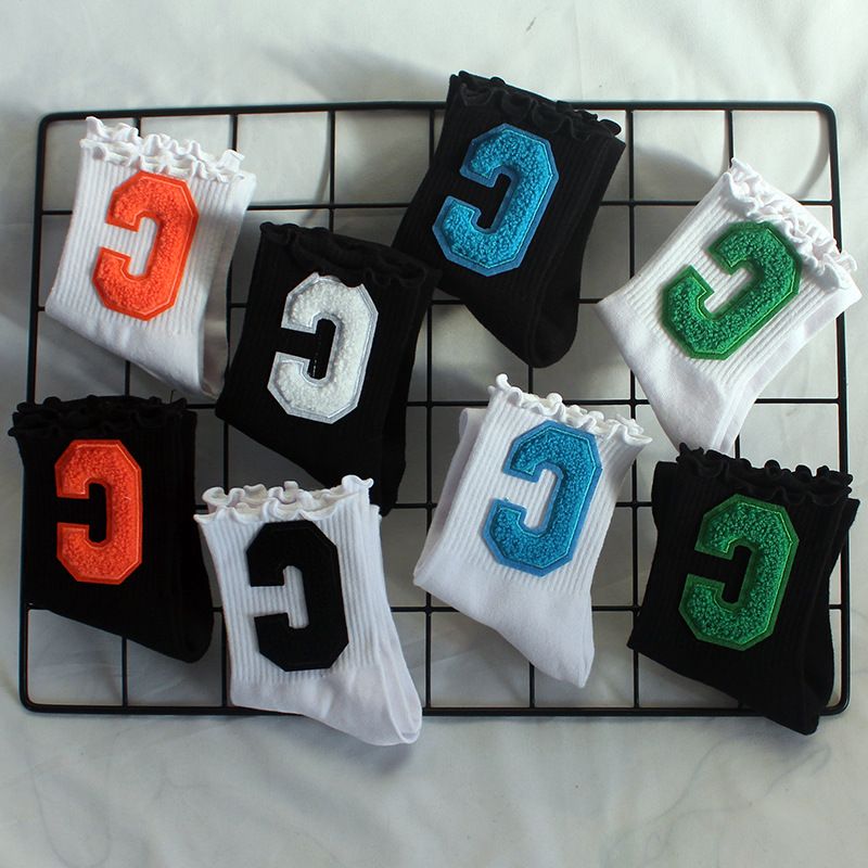Socks New Style Fungus Lace Women's Socks Plush Big C Socks Women's High Elastic Student Sports Mid Tube Socks Sweat Absorbent Cotton Socks Trendy_voghion.com