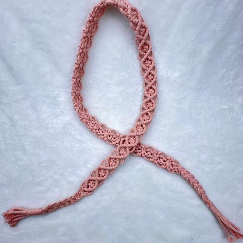 Cintura versatile intrecciata a mano in stile etnico intrecciato con corda di cera_voghion.com