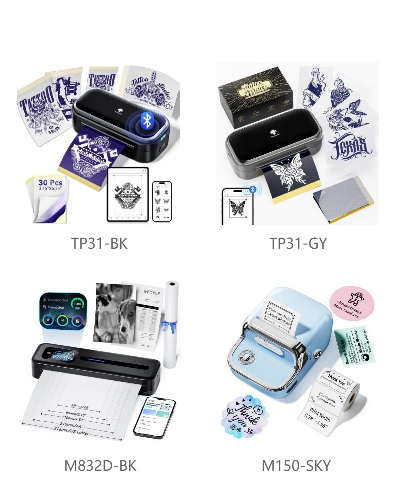 Phomemo T02 Termiczna Mini Mała Przenośna Drukarka Do Etykietowania Telefonów Komórkowych Bluetooth do Korekcji Błędów_voghion.com