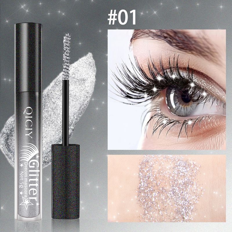 QICIY+6 colors of shiny eyelashes, waterproof, not easy to smudge, long lasting, thick, curled and fixed eyelashes_voghion.com