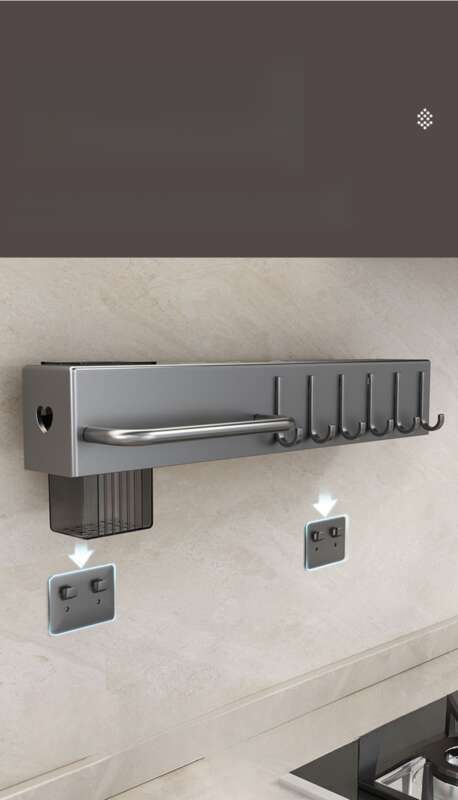 Suporte de faca espesso para parede, não perfurado, multifuncional para cozinha, com suporte de armazenamento integrado para corte_voghion.com