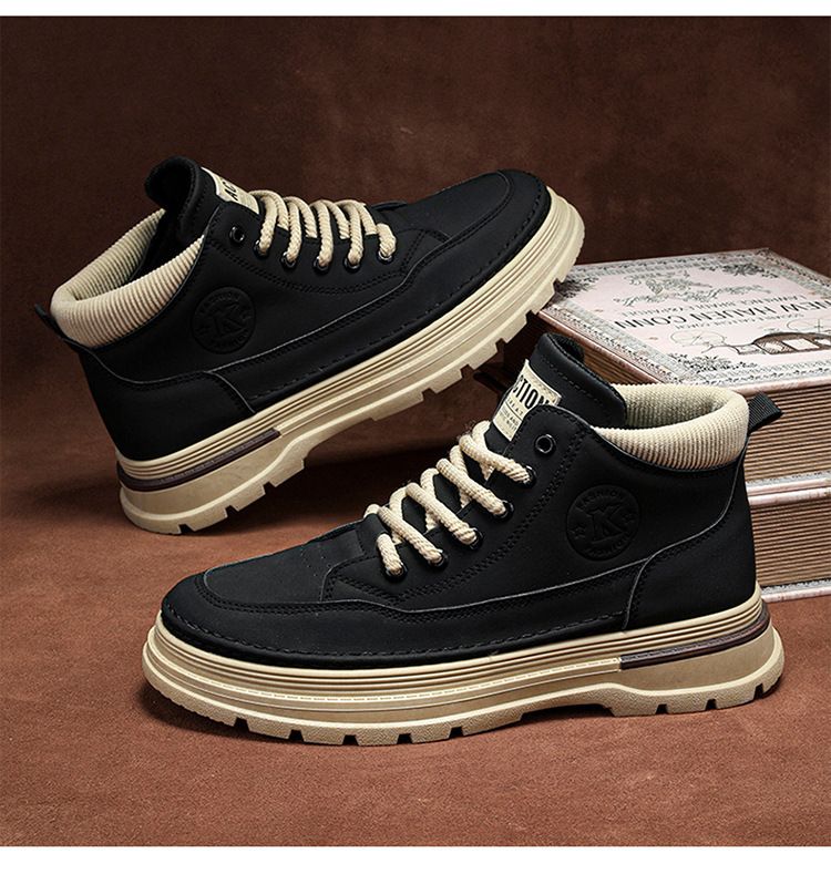 Martin Masculino Outono Novo Estilo Britânico Cano Alto Trabalho Roupas Hoe Trendy Veratile Grosso Oled Port E Lazer Hort_voghion.com