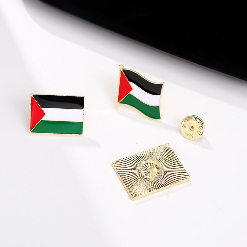 Yamaler Palestine Brooch Palestine National Flag Color Matching Smooth Polished Anti-slip Wear-resistant Corruption Resistant_voghion.com