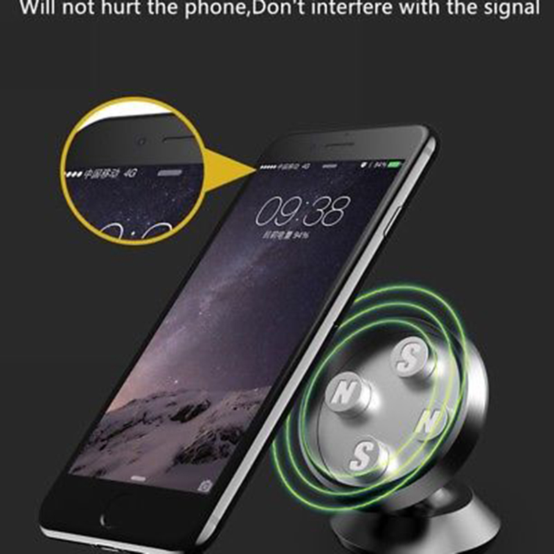 Yuanmheng Evrensel Manyetik 360 Derece Dönüş Araba Cep Telefonu Tutucu Stand Desteği_voghion.com