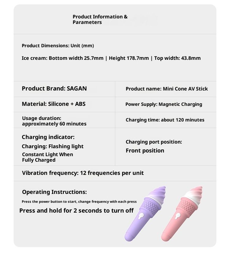 LuvBox Shanggan Piccolo Vibratore a Cono Dolce Gelato Giocattolo Sessuale Femminile Inserimento Piacere Orgasmo Masturbatore Vibrante_voghion.com