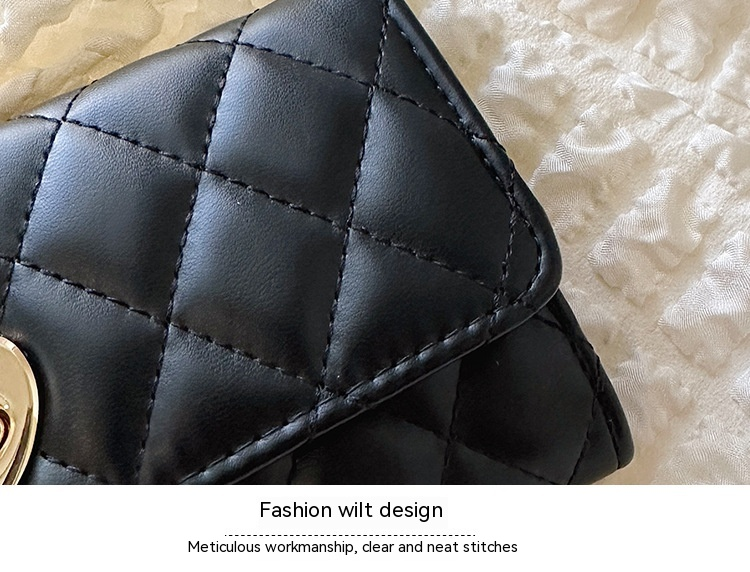 Kleine duftende Wind mittellange Lingge Love Lock Buckle Zero Wallet Damentasche_voghion.com