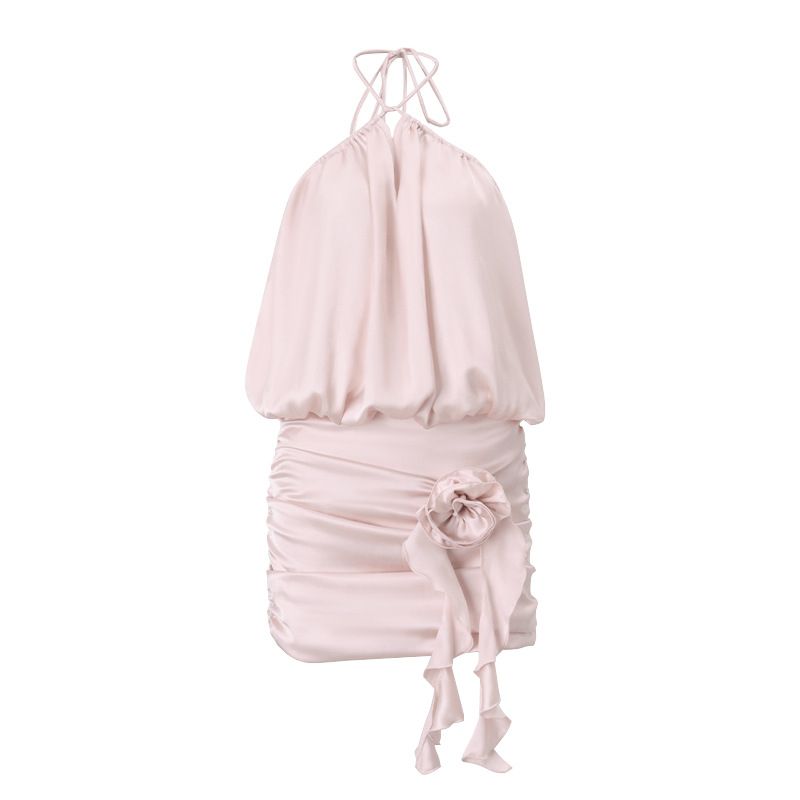 Abito da donna in raso di seta con scollo a V e spalline sottili, con scollo a V e spalline sottili, nuovo inverno 2024, Pure Desire_voghion.com