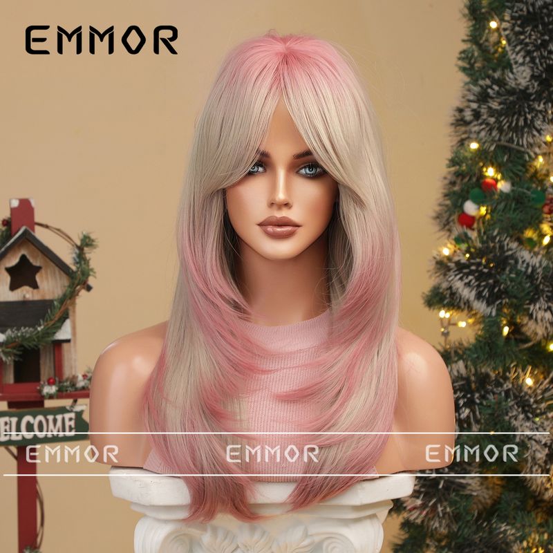 Parrucca colorata per cosplay di Halloween di Natale Qi Bangs parrucca corta riccia bobo acconciatura completa_voghion.com