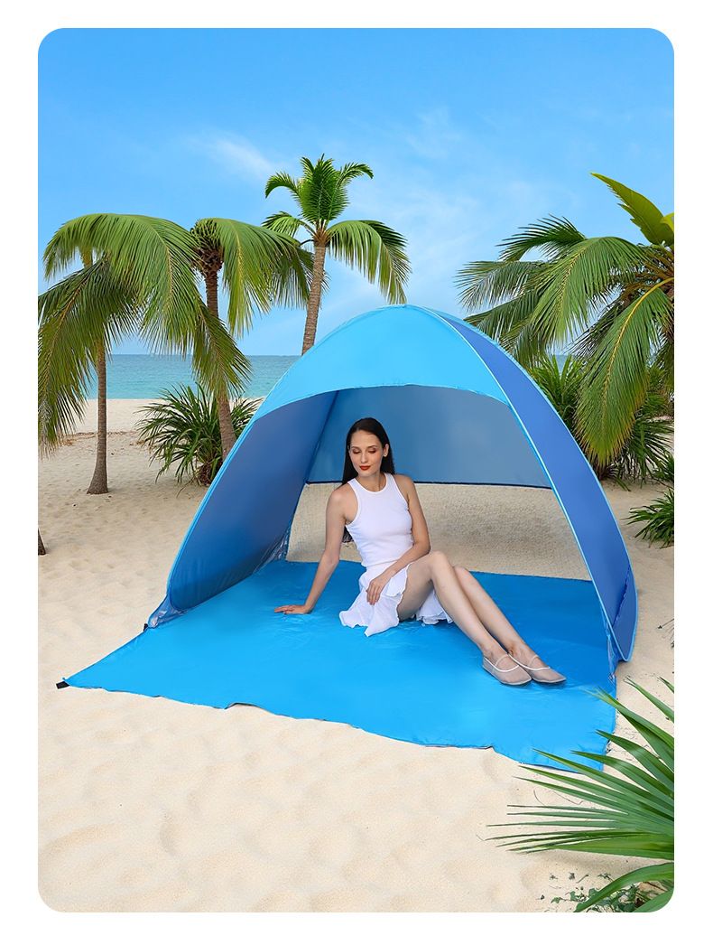 Markisen für den Außenbereich, kleines Strandzelt, automatisch, 2 Sekunden schnell zu öffnen, einfacher Sonnenschutz für den Außenbereich, Freizeitpergola am Meer, Picknick-Camping im Park_voghion.com