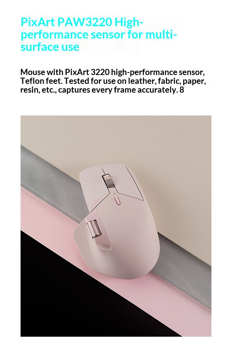 NeoGear RAPOO MT760 Kabellose Maus mit Dual-Modus, ergonomisch, für Desktop, Laptop, Büro, Herren_voghion.com