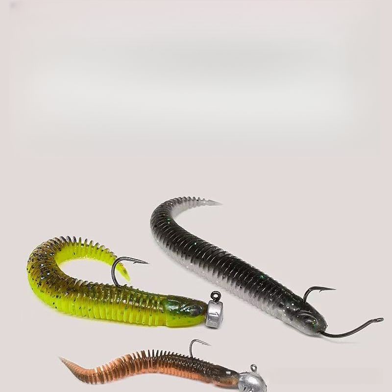 Light Dance Soft Black Pit Needle Tail Slow Sinking Mandarin Lure Fish Bait Worm Bottom Root Fishing_voghion.com