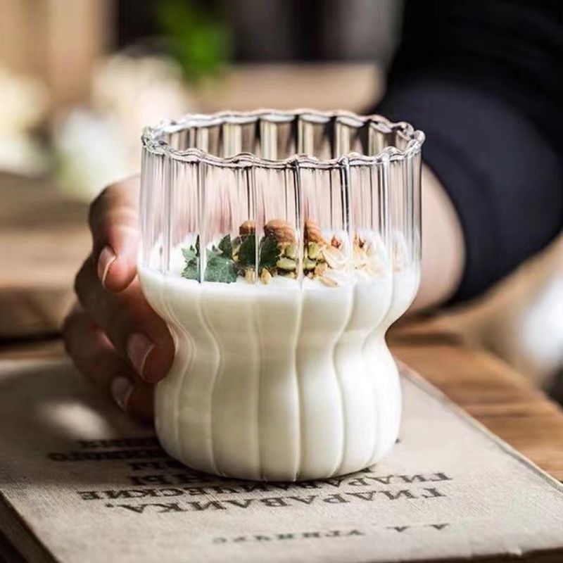 Hjemmemøbler Ins Style Kaffekopp Lubne glasskopp Høytemperaturbestandig Vannkopp Frokost Melkekopp Lattekopp Nisje Ice Beauty_voghion.com